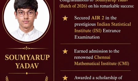 Heartiest congratulations to Soumyarup Yadav (Batch of 2026)